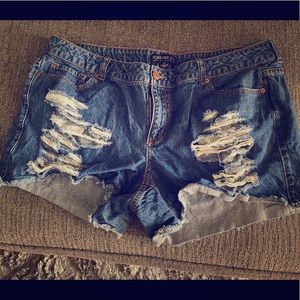 Forever 21 Distressed Jean Shorts